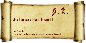 Jelencsics Kamil névjegykártya